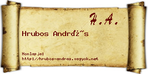 Hrubos András névjegykártya