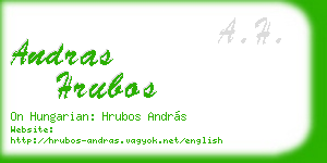 andras hrubos business card